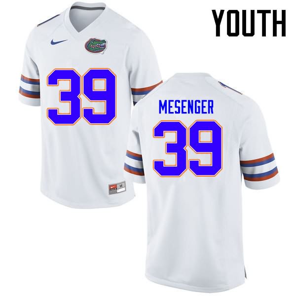 NCAA Florida Gators Jacob Mesenger Youth #39 Nike White Stitched Authentic College Football Jersey QMO6664TC